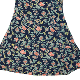 Womens Day Dress Blue Floral Sleeveless Knee Length L