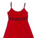 CHOPIN Floaty Womens Mini Dress Red Viscose Sleeveless Knee Length M