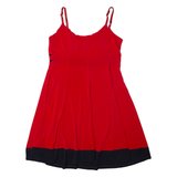 CHOPIN Floaty Womens Mini Dress Red Viscose Sleeveless Knee Length M