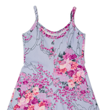 Womens Fit & Flare Dress Purple Floral Sleeveless Knee Length L