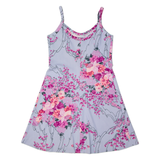 Womens Fit & Flare Dress Purple Floral Sleeveless Knee Length L