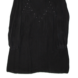 Beachwear Womens A-Line Dress Black Long Sleeve Knee Length M