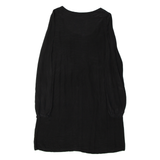 Beachwear Womens A-Line Dress Black Long Sleeve Knee Length M