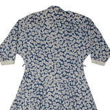 PETER HAHM Womens A-Line Dress Blue Wool Floral Midi UK 20