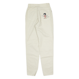 EMMANUEL SCHVILI Betty Boop Mens Trousers Cream Tapered 90s W24 L30