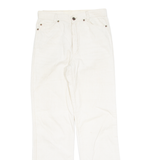 CRACK Womens Corduroy Trousers Cream Regular Straight 90s W26 L30