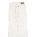 CRACK Womens Corduroy Trousers Cream Regular Straight 90s W26 L30