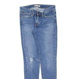 LEVI'S 711 Distressed Womens Jeans Blue Slim Skinny Stone Wash W28 L30