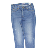 LEVI'S 721 High Rise Distressed Orange Tab Womens Jeans Blue Slim Skinny W29 L30