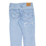 LEVI'S BIG E Distressed Womens Jeans Blue Regular Straight Stone Wash W26 L24