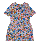 GREEN COTTON BY PETER HAAN Womens A-Line Dress Pink Floral Short Sleeve Long L