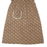 Womens A-Line Dress Brown Floral Sleeveless Midi XL