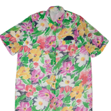 MARK WALD Womens Shift Dress Cream 90s Floral Short Sleeve Midi XL