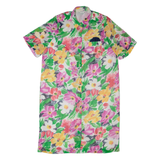 MARK WALD Womens Shift Dress Cream 90s Floral Short Sleeve Midi XL