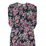 KARIN STEVENS Petite Womens Pencil Dress Black 90s Floral Midi S