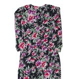 KARIN STEVENS Petite Womens Pencil Dress Black 90s Floral Midi S