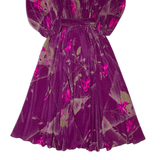 ARCHA Womens A-Line Dress Purple Floral Long Sleeve Midi S
