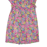 Womens Day Dress Pink 90s Floral Short Sleeve Midi L