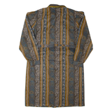 BREMER Womens Shift Dress Brown 90s Striped Long Sleeve Midi L