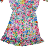 MA CHIC BOUTIQUE Womens Fit & Flare Dress Cream Floral Knee Length S