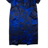 Womens Pencil Dress Black Floral Short Sleeve Midi L