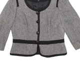 HOBBS LONDON Womens Blazer Jacket Grey Knit Wool M