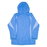 COLUMBIA Womens Rain Coat Blue Nylon Hooded L