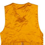 Mens Biker Waistcoat Brown Leather Suede 90s XS