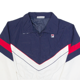 FILA 1/2 Zip Up Cropped Womens Pullover Jacket Blue Chevron XS