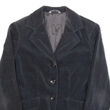 PIU & PIU Womens Blazer Jacket Black Velvet 90s S