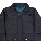 FILA Down Insulated Mens Puffer Coat Blue 2XL