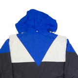 REEBOK Mens Rain Jacket Black Hooded Colourblock L