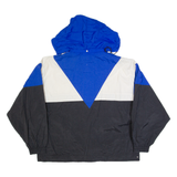 REEBOK Mens Rain Jacket Black Hooded Colourblock L