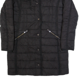 DESIGUAL Womens Puffer Coat Black Floral M
