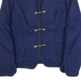 Womens Blazer Jacket Blue Wool 90s S