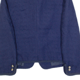 Womens Blazer Jacket Blue Wool 90s S
