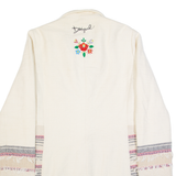 DESIGUAL Womens Overcoat Coat White Striped M