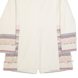 DESIGUAL Womens Overcoat Coat White Striped M