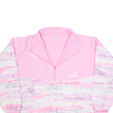 PUMA Oversized Womens Pullover Jacket Pink 90s Crazy Pattern S