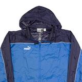 PUMA Mens Rain Jacket Blue Hooded S