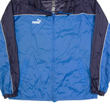 PUMA Mens Rain Jacket Blue Hooded S