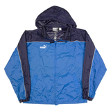 PUMA Mens Rain Jacket Blue Hooded S