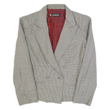 EACH AREL Womens Blazer Jacket Black Wool 90s Houndstooth S