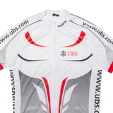 UBS Full Zip Cycling Mens Jersey White 3XL