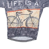 Full Zip Cycling Mens Jersey Grey 3XL