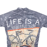 Full Zip Cycling Mens Jersey Grey 3XL