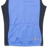 Cycling Womens Jersey Blue Sleeveless 1/4 Zip M