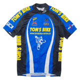 TOMS BIKE Cycling Mens Jersey Blue 1/2 Zip L