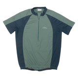 BIKE PLUS Cycling Mens Jersey Green 1/2 Zip M