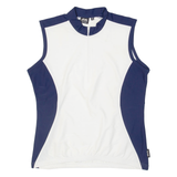 Cycling Womens Jersey White Sleeveless 1/2 Zip L